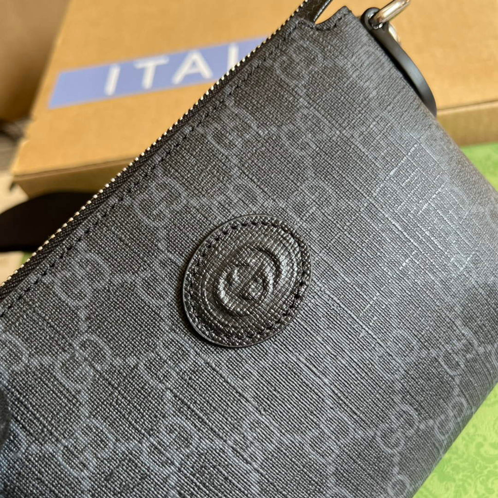 Gucci ‎723306 Messenger bag with Interlocking G Black Supreme canvas