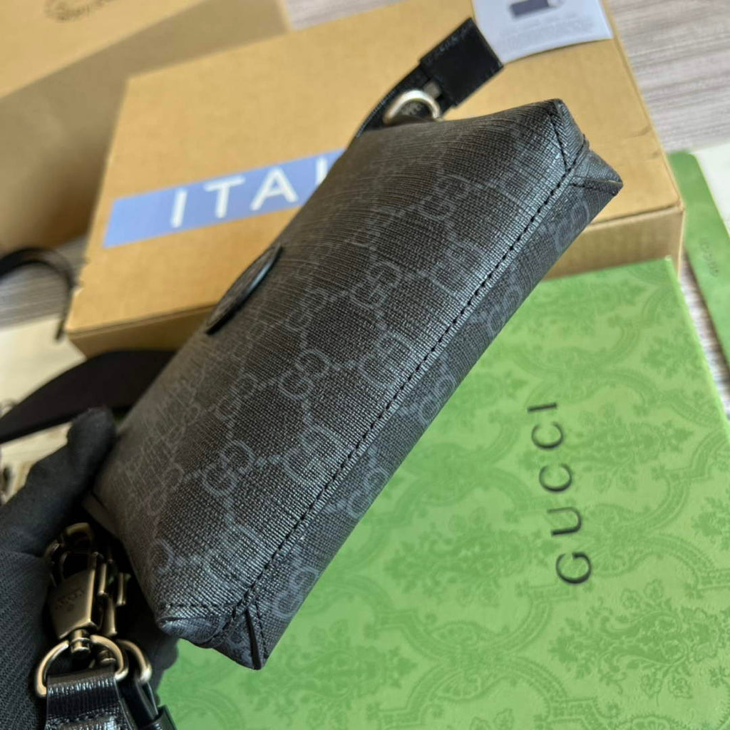 Gucci ‎723306 Messenger bag with Interlocking G Black Supreme canvas