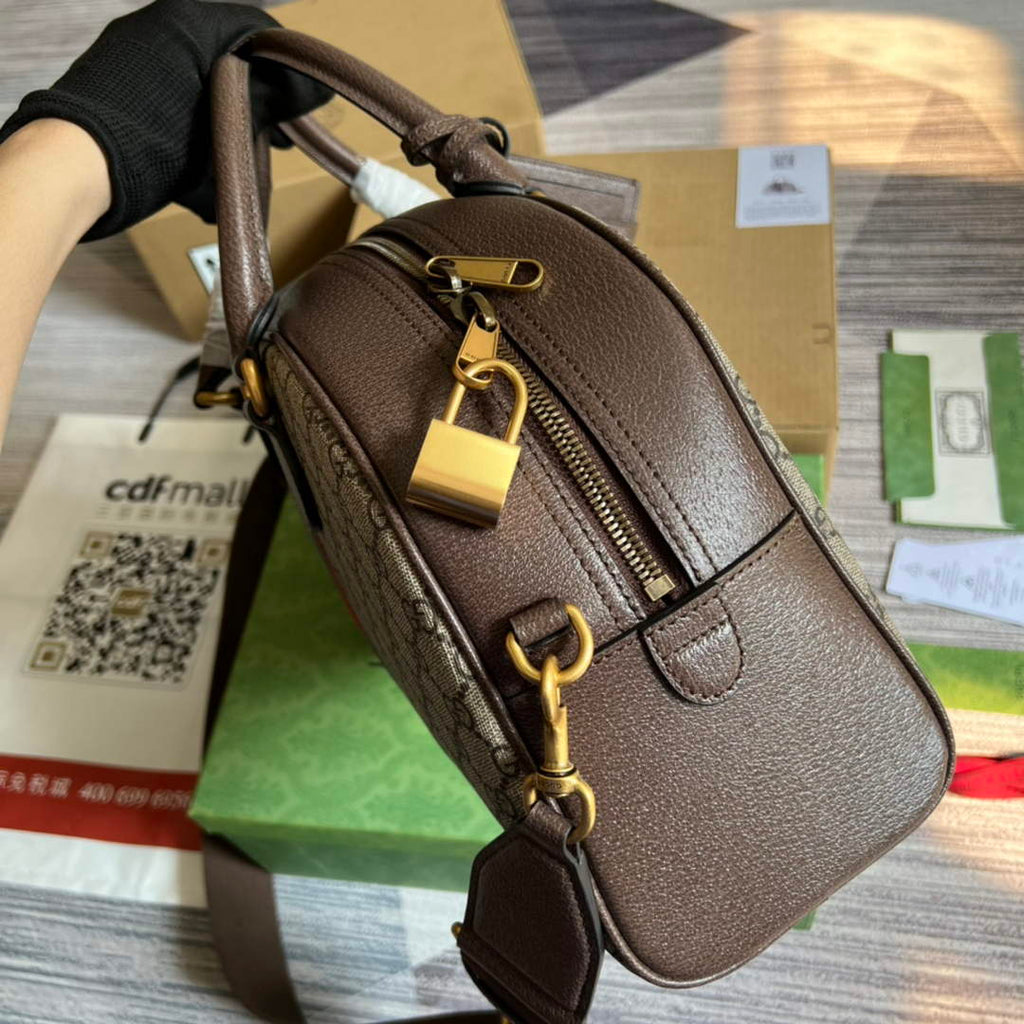 Gucci 723309 Savoy medium bowling bag Beige GG Supreme canvas
