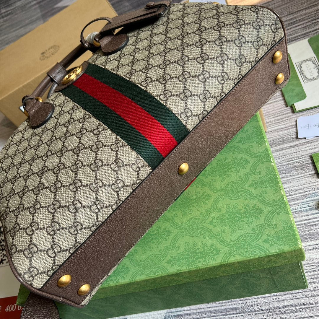 Gucci 723309 Savoy medium bowling bag Beige GG Supreme canvas