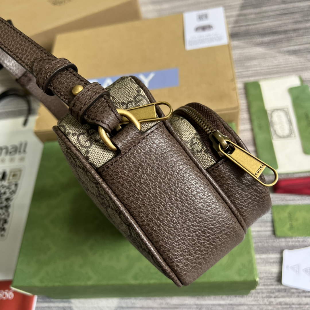 Gucci ‎723312 Ophidia small messenger bag Brown leather