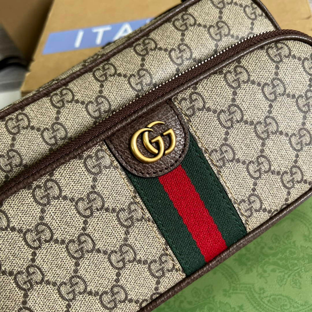 Gucci ‎723312 Ophidia small messenger bag Brown leather