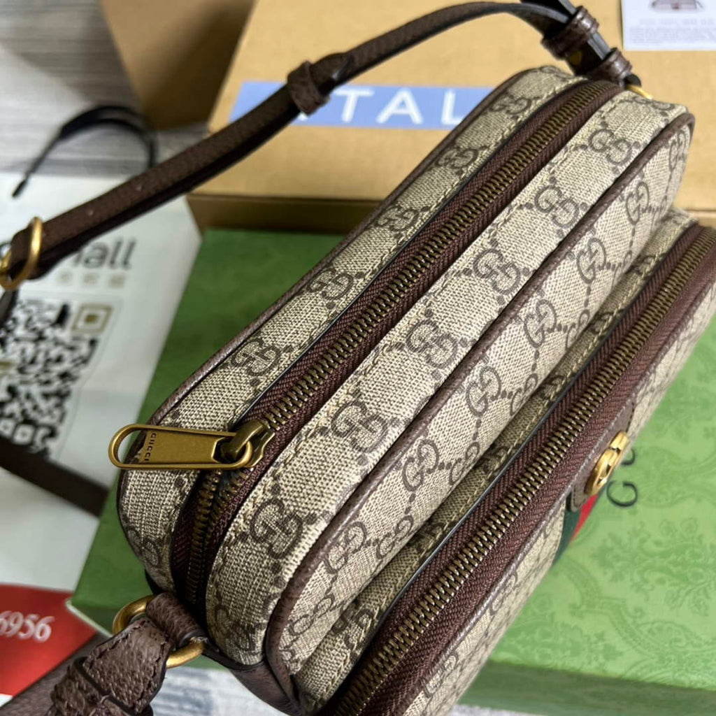 Gucci ‎723312 Ophidia small messenger bag Brown leather