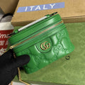 Gucci ‎723770 GG Matelassé top handle mini bag green leather