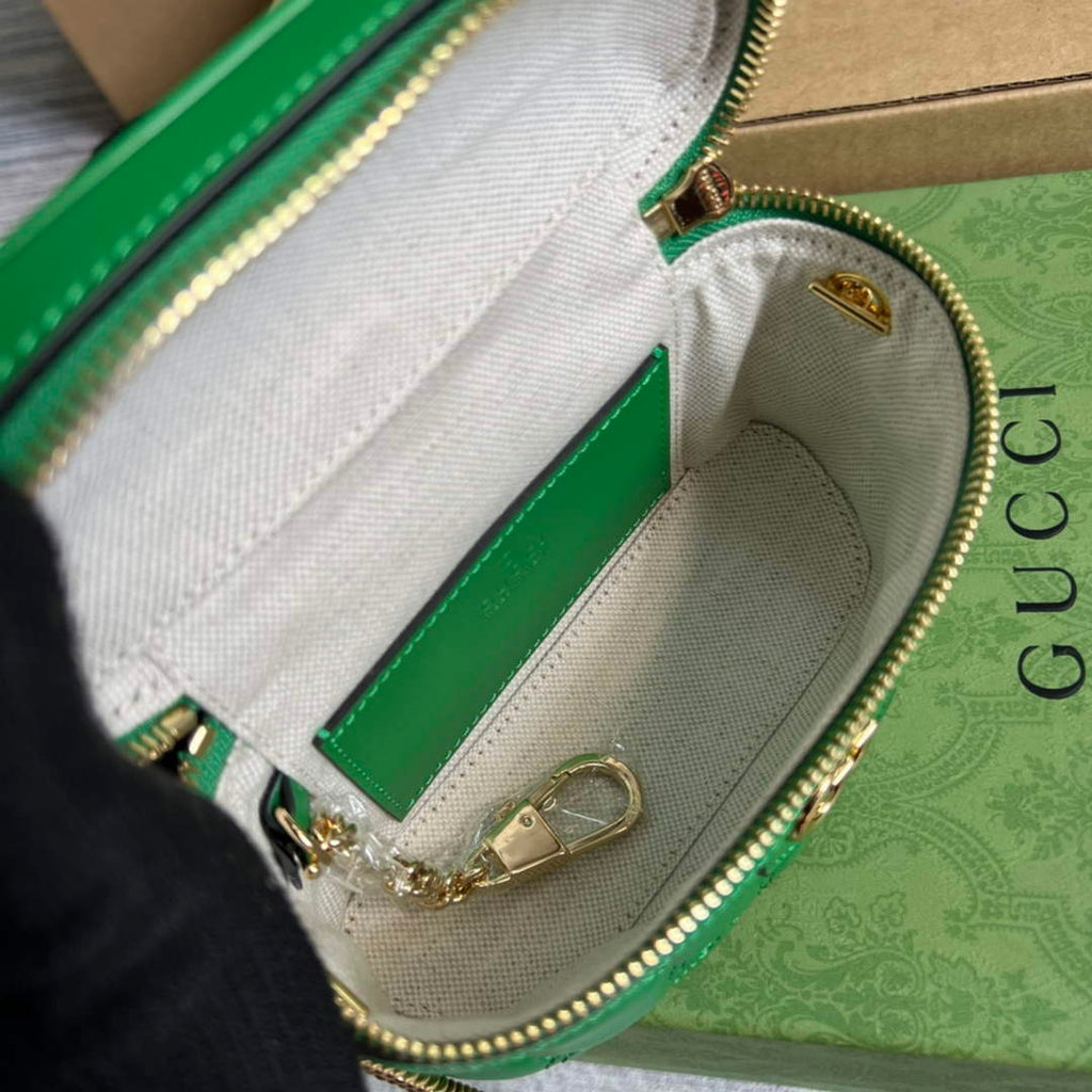 Gucci ‎723770 GG Matelassé top handle mini bag green leather
