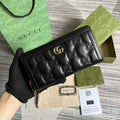Gucci 723784 GG Matelassé zip-around wallet black leather
