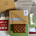 Gucci ‎723787 GG Matelassé chain wallet Brown leather