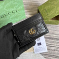 Gucci ‎723790 GG Matelassé card case black leather