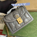Gucci 724499 GG matelassé small top handle bag Gray leather