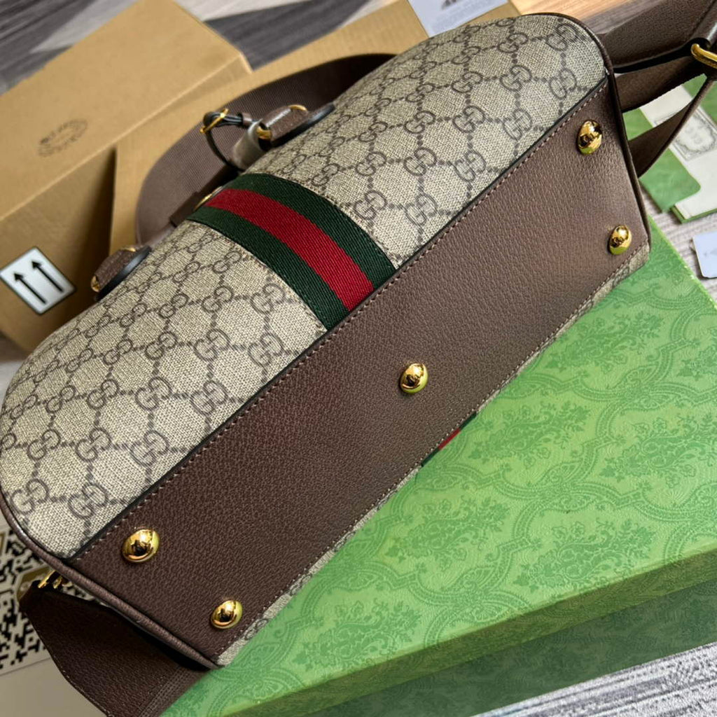 Gucci ‎724575 Ophidia medium GG top handle bag Beige GG Supreme canvas