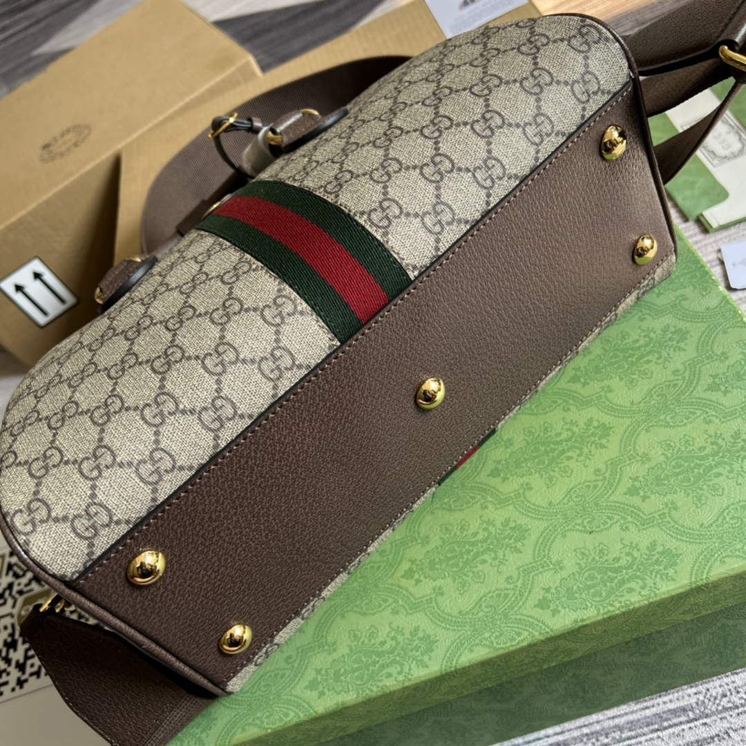 Gucci ‎724575 Ophidia medium GG top handle bag Beige GG Supreme canvas