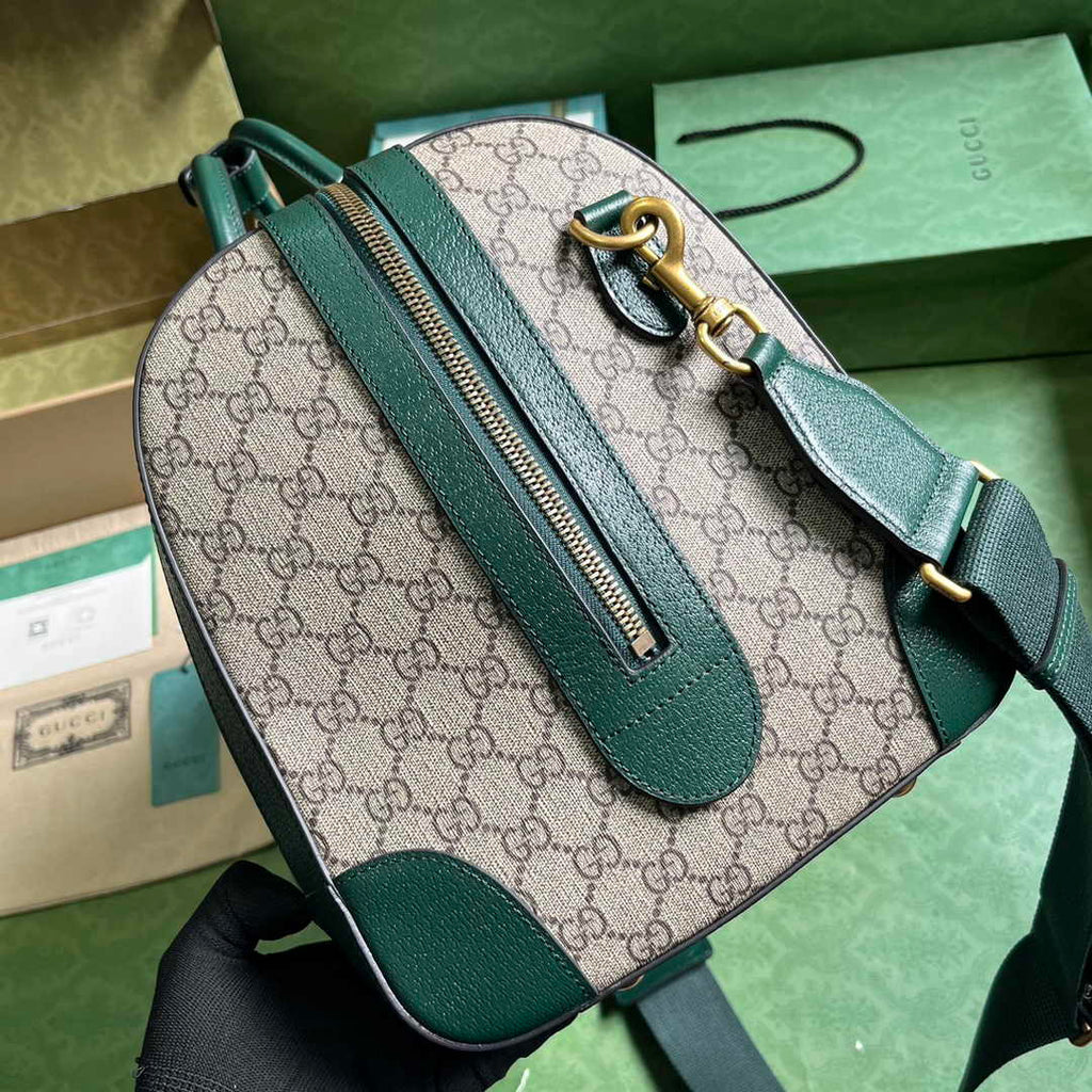 Gucci 724642 Mini GG canvas small duffle bag in Green leather