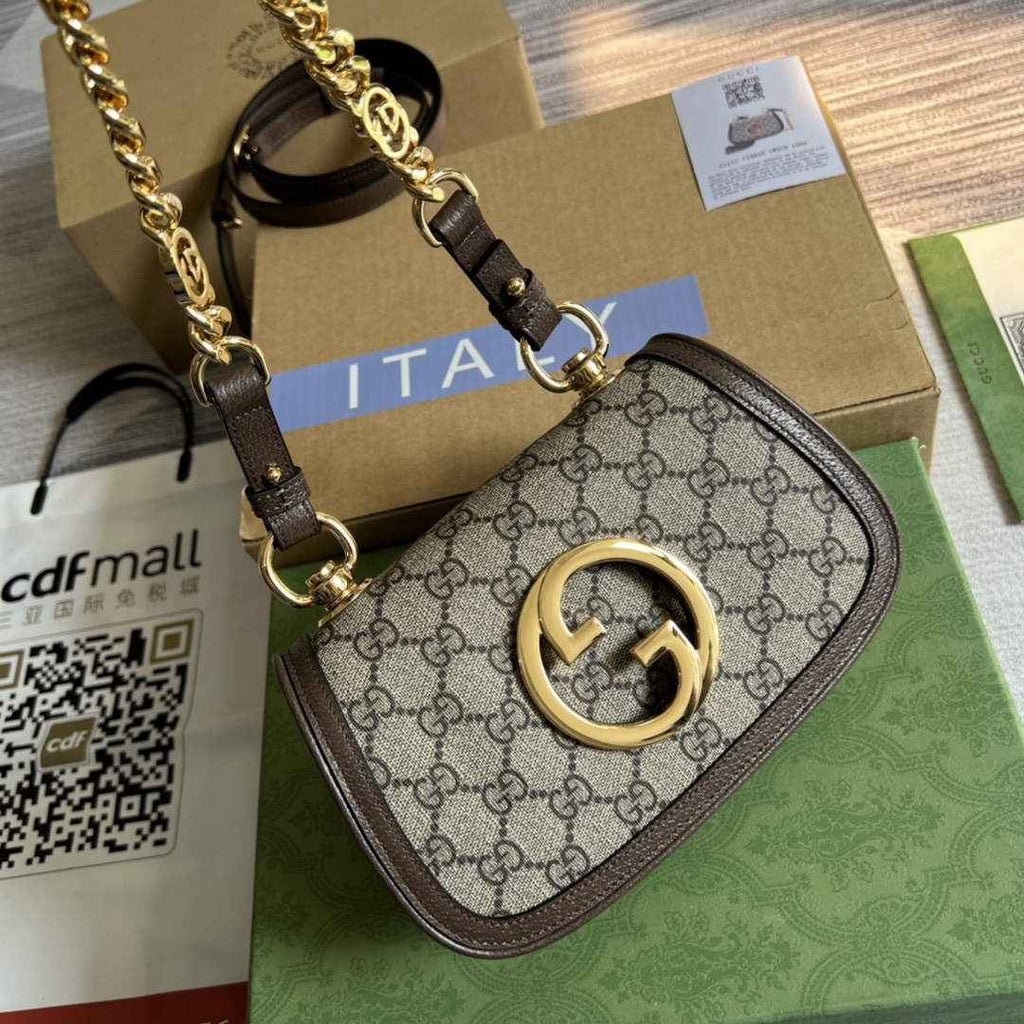 Gucci 724645 Blondie mini shoulder bag GG Beige