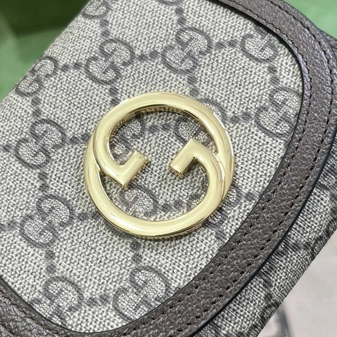 Gucci 725219 Blondie medium chain wallet in brown leather