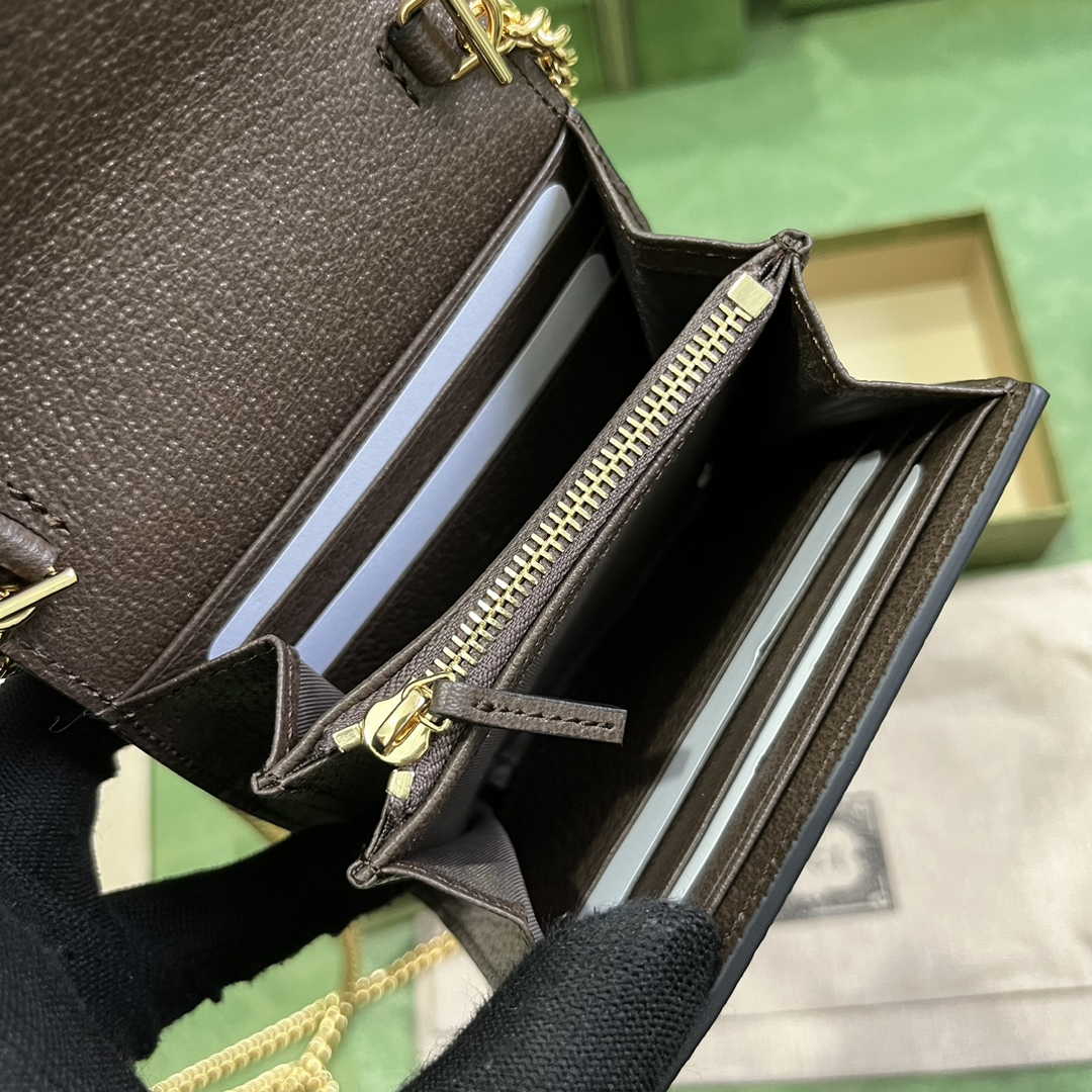 Gucci 725219 Blondie medium chain wallet in brown leather