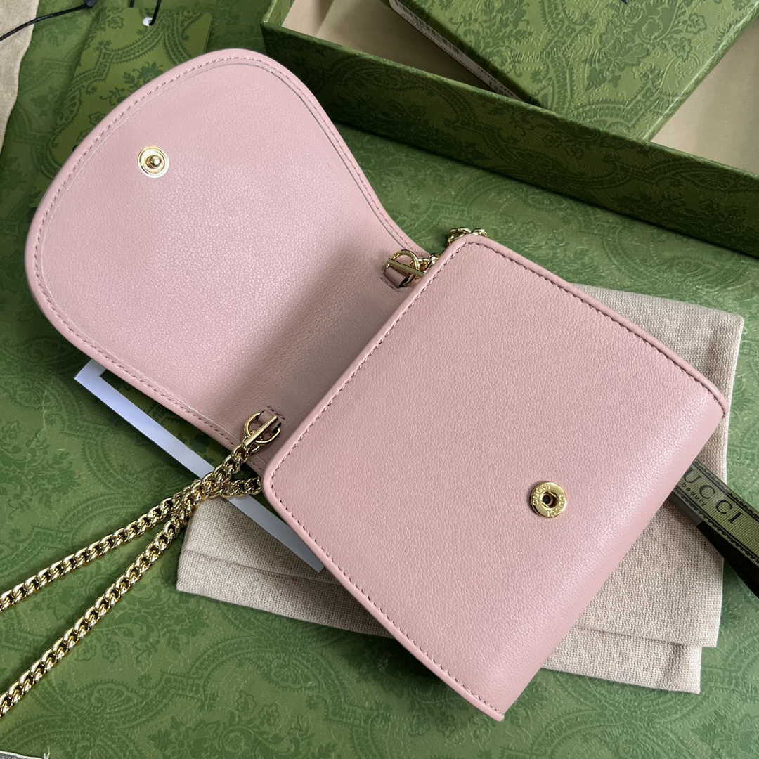 Gucci 725219 Blondie medium chain wallet in pink leather