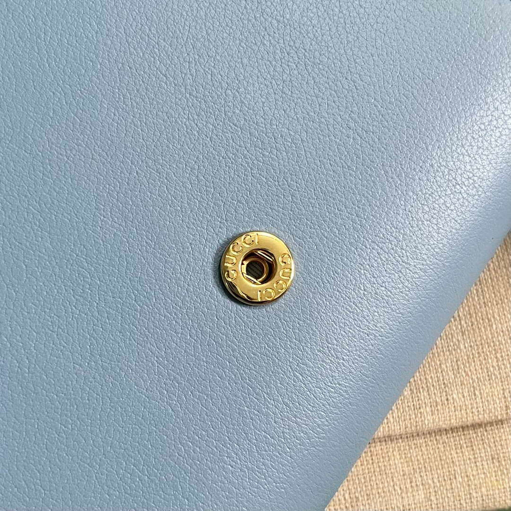 Gucci 725219 Blondie medium chain wallet in blue leather