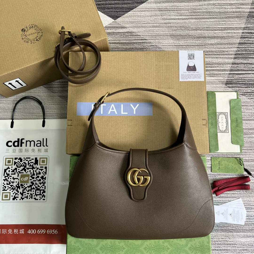 Gucci 726274 Aphrodite medium shoulder bag Brown soft leather