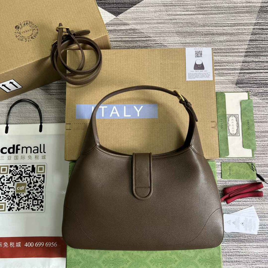 Gucci 726274 Aphrodite medium shoulder bag Brown soft leather