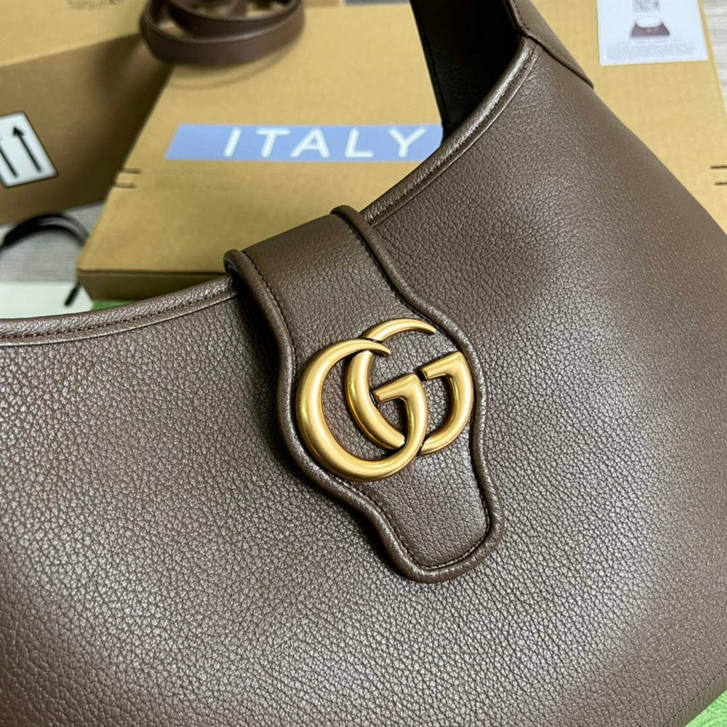 Gucci 726274 Aphrodite medium shoulder bag Brown soft leather