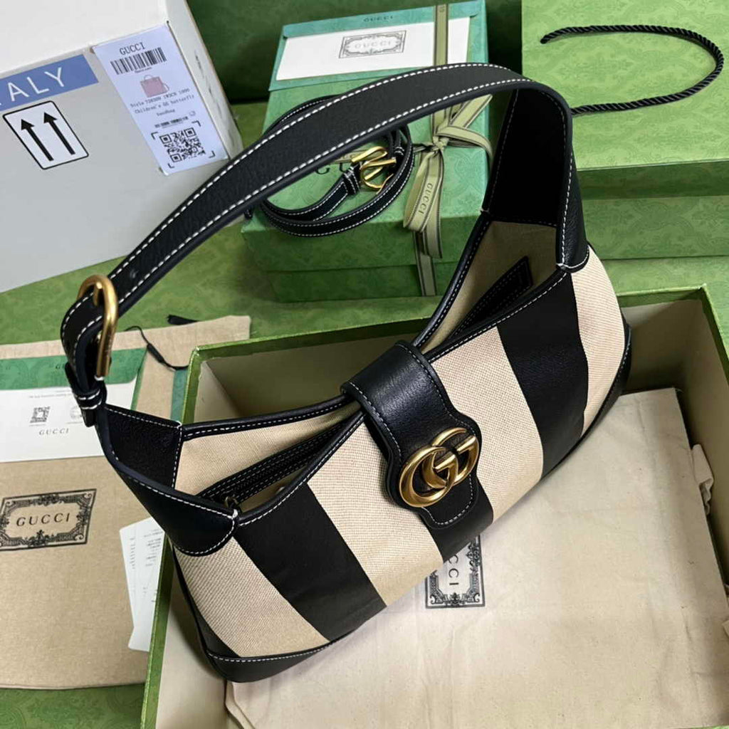 Gucci 726274 Aphrodite medium shoulder bag Black white