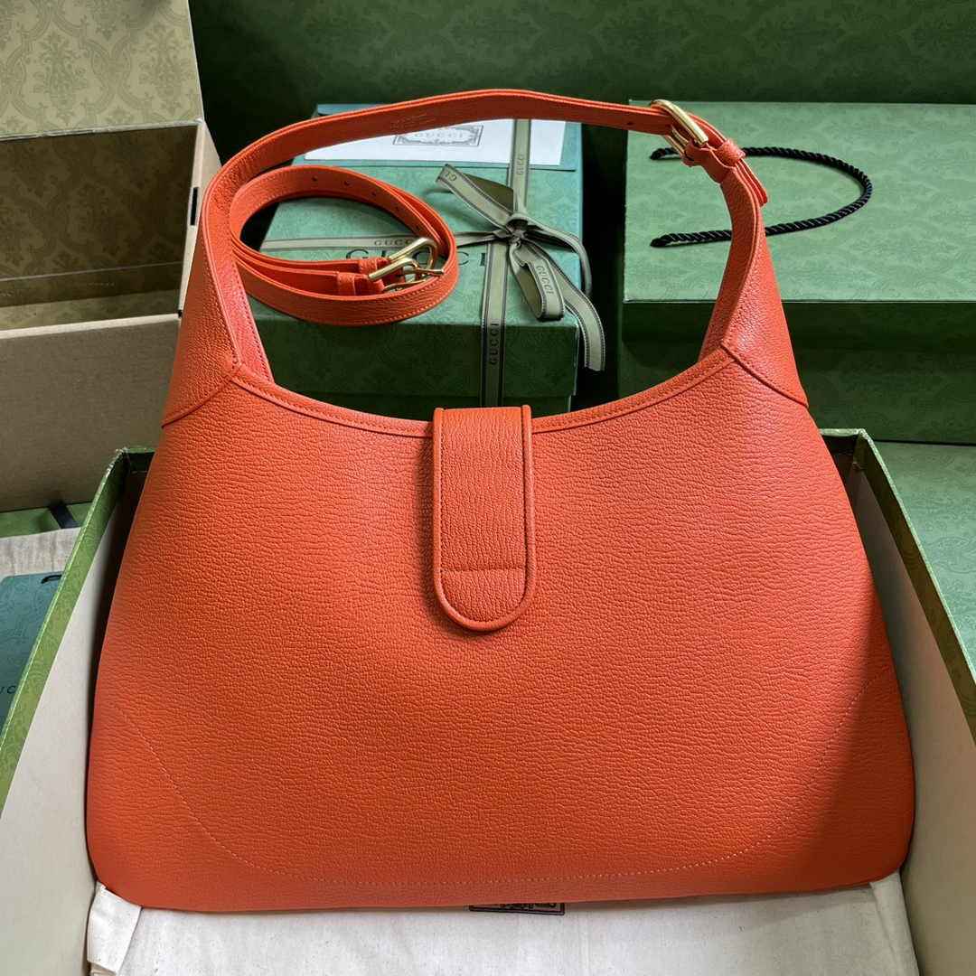 Gucci 726274 Aphrodite medium shoulder bag Orange soft leather