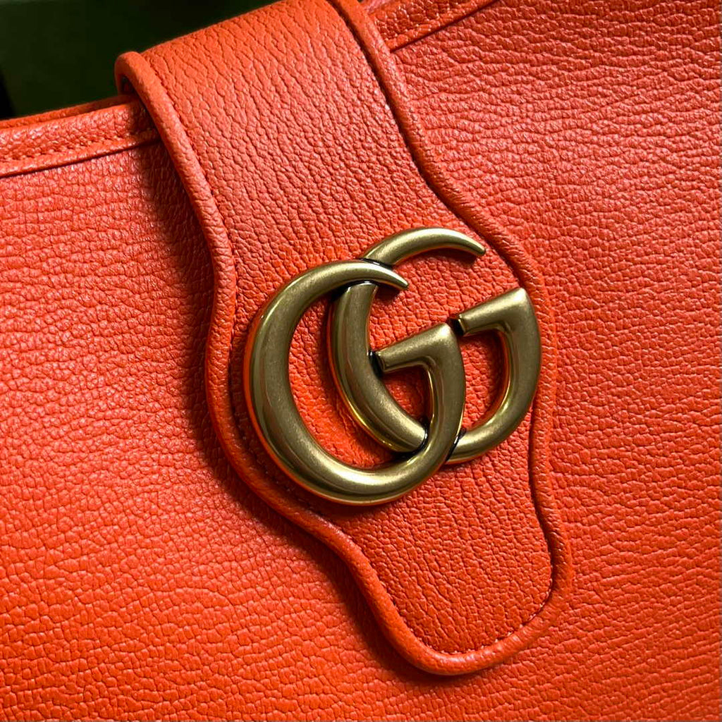 Gucci 726274 Aphrodite medium shoulder bag Orange soft leather