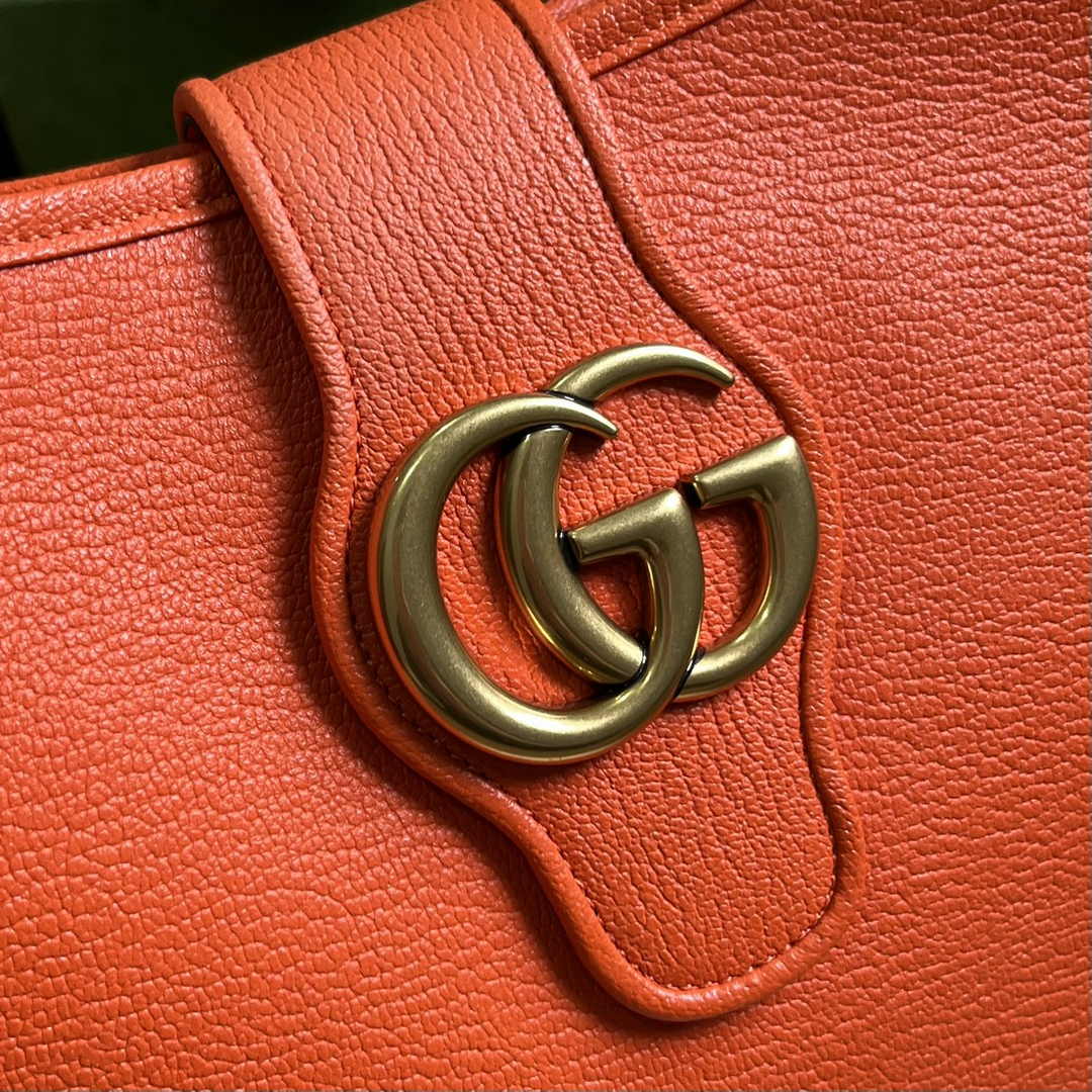 Gucci 726274 Aphrodite medium shoulder bag Orange soft leather