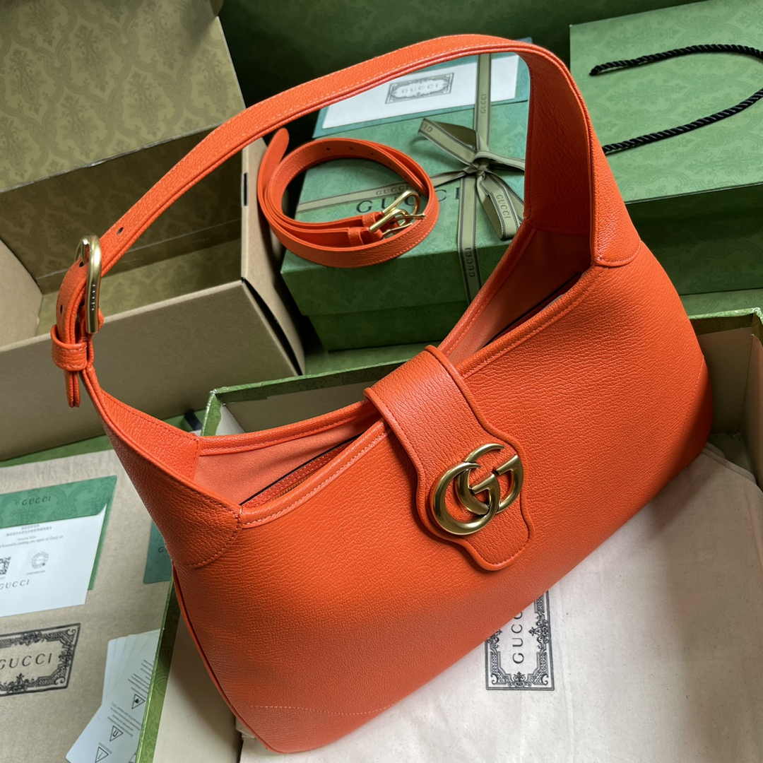 Gucci 726274 Aphrodite medium shoulder bag Orange soft leather
