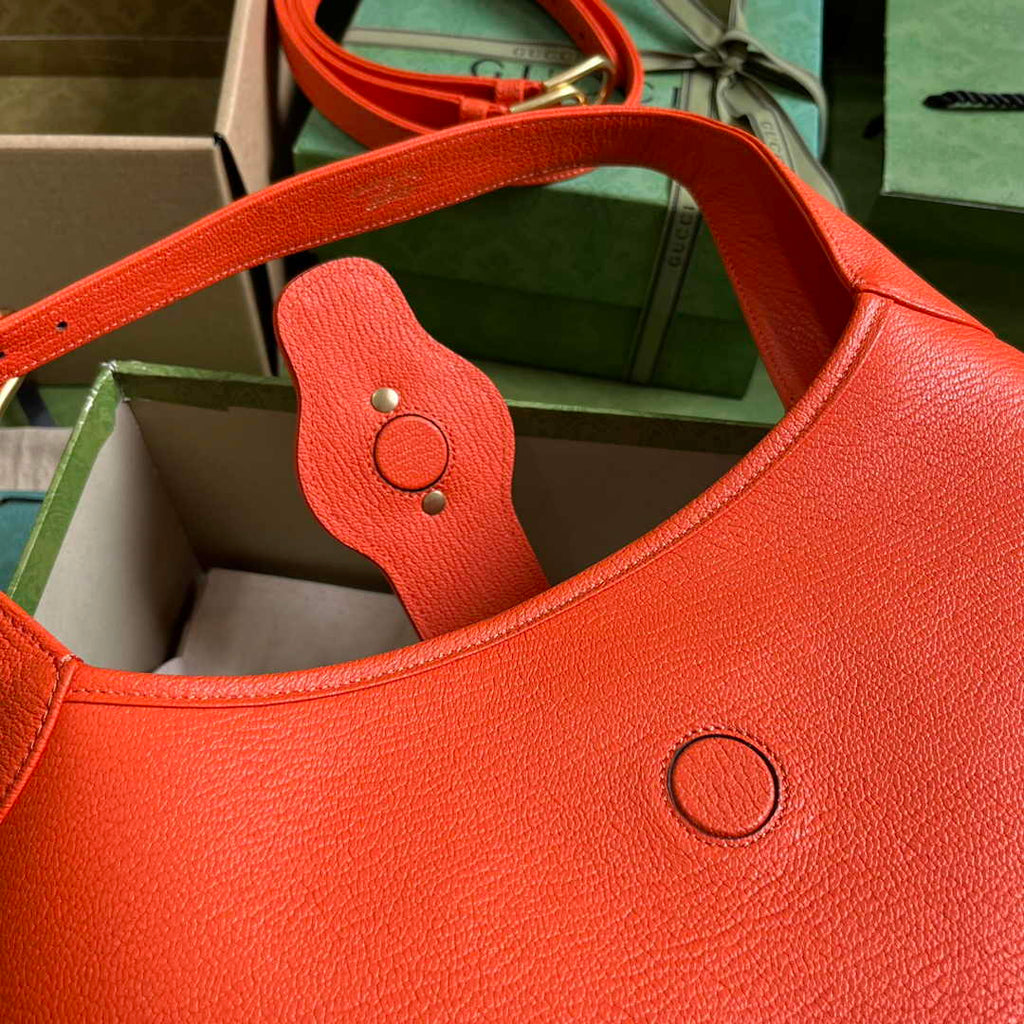 Gucci 726274 Aphrodite medium shoulder bag Orange soft leather