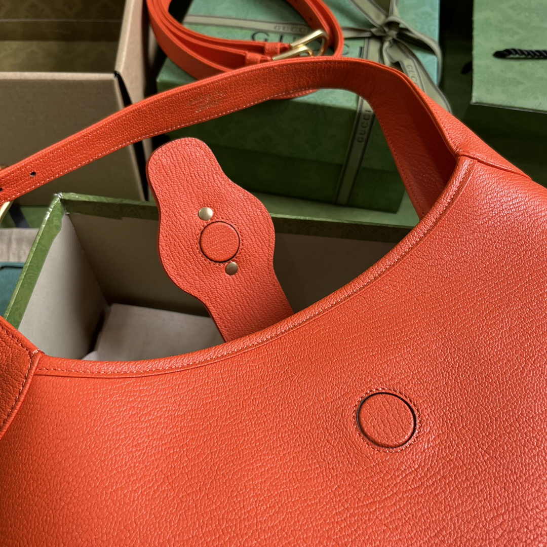 Gucci 726274 Aphrodite medium shoulder bag Orange soft leather