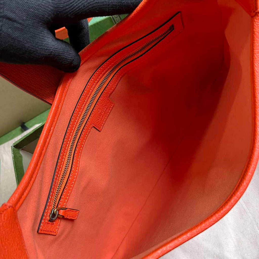 Gucci 726274 Aphrodite medium shoulder bag Orange soft leather