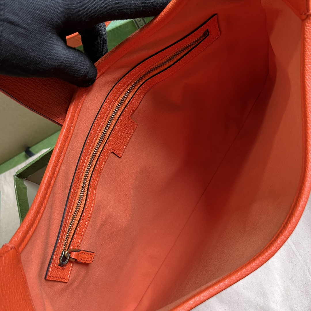Gucci 726274 Aphrodite medium shoulder bag Orange soft leather