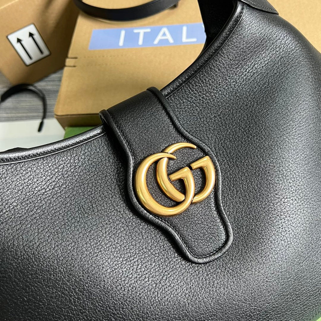 Gucci 726274 Aphrodite medium shoulder bag Black soft leather