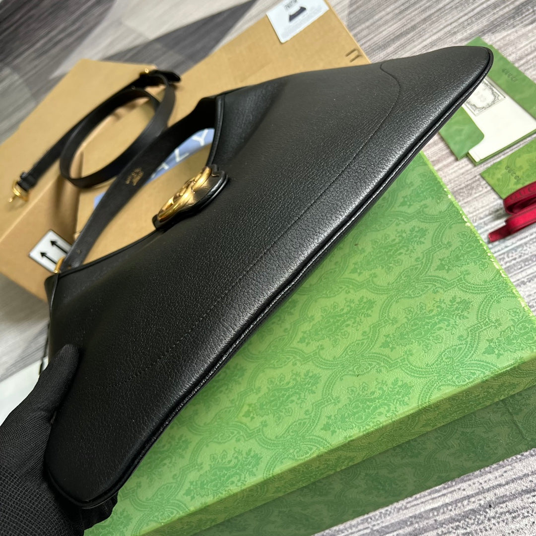 Gucci 726274 Aphrodite medium shoulder bag Black soft leather