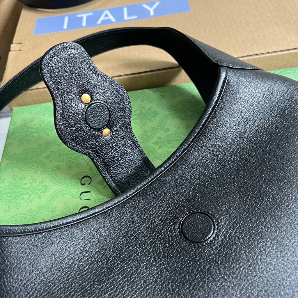 Gucci 726274 Aphrodite medium shoulder bag Black soft leather