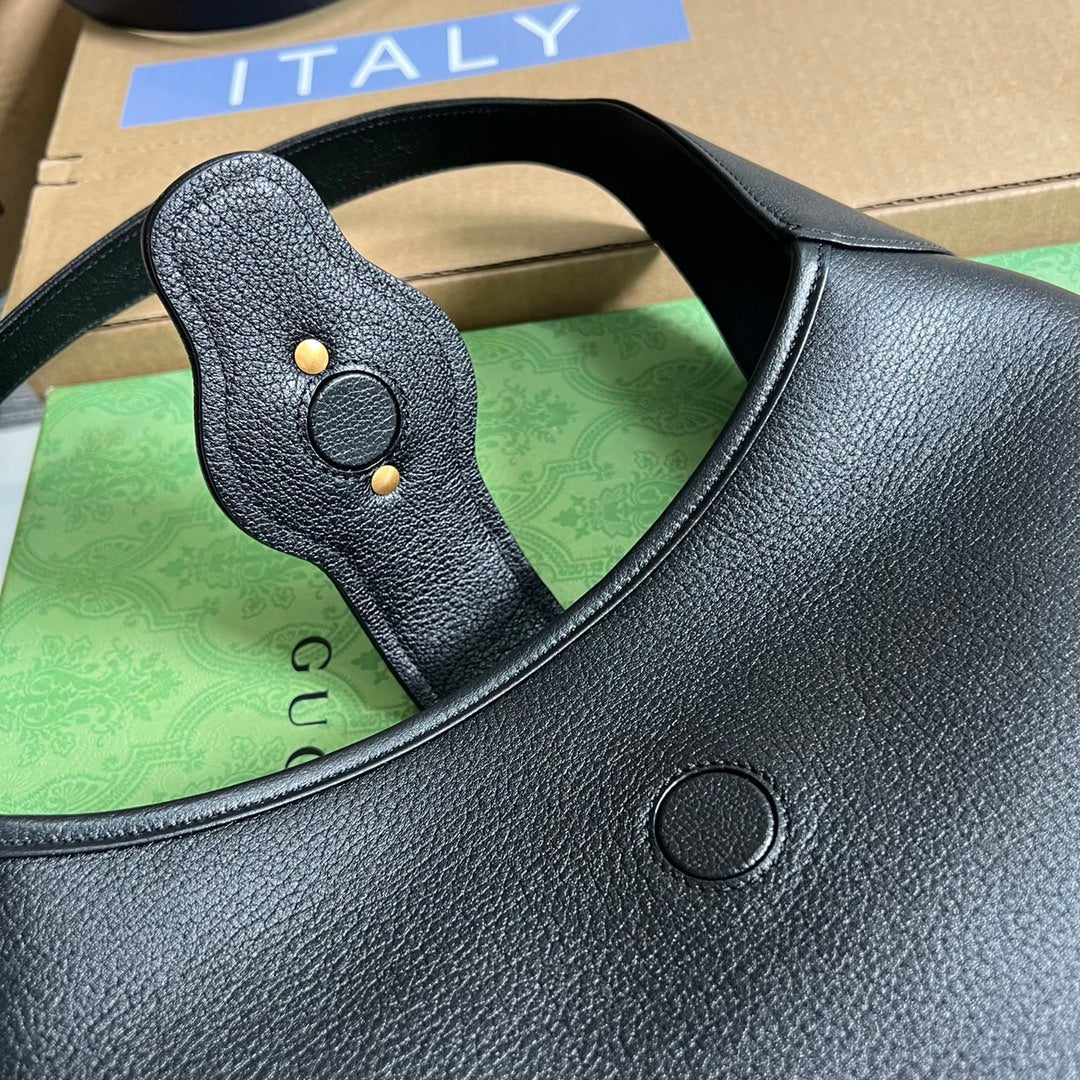 Gucci 726274 Aphrodite medium shoulder bag Black soft leather