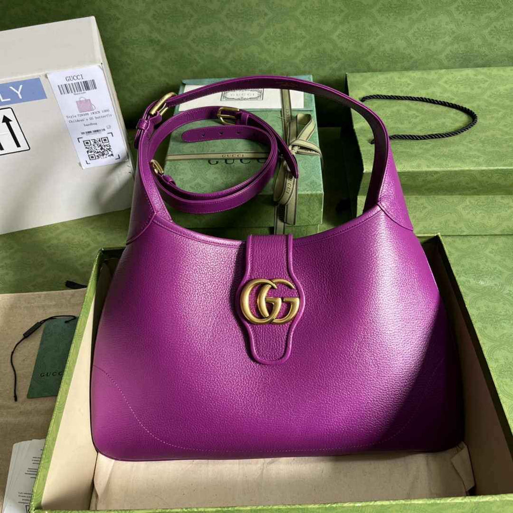 Gucci 726274 Aphrodite medium shoulder bag Purple soft leather