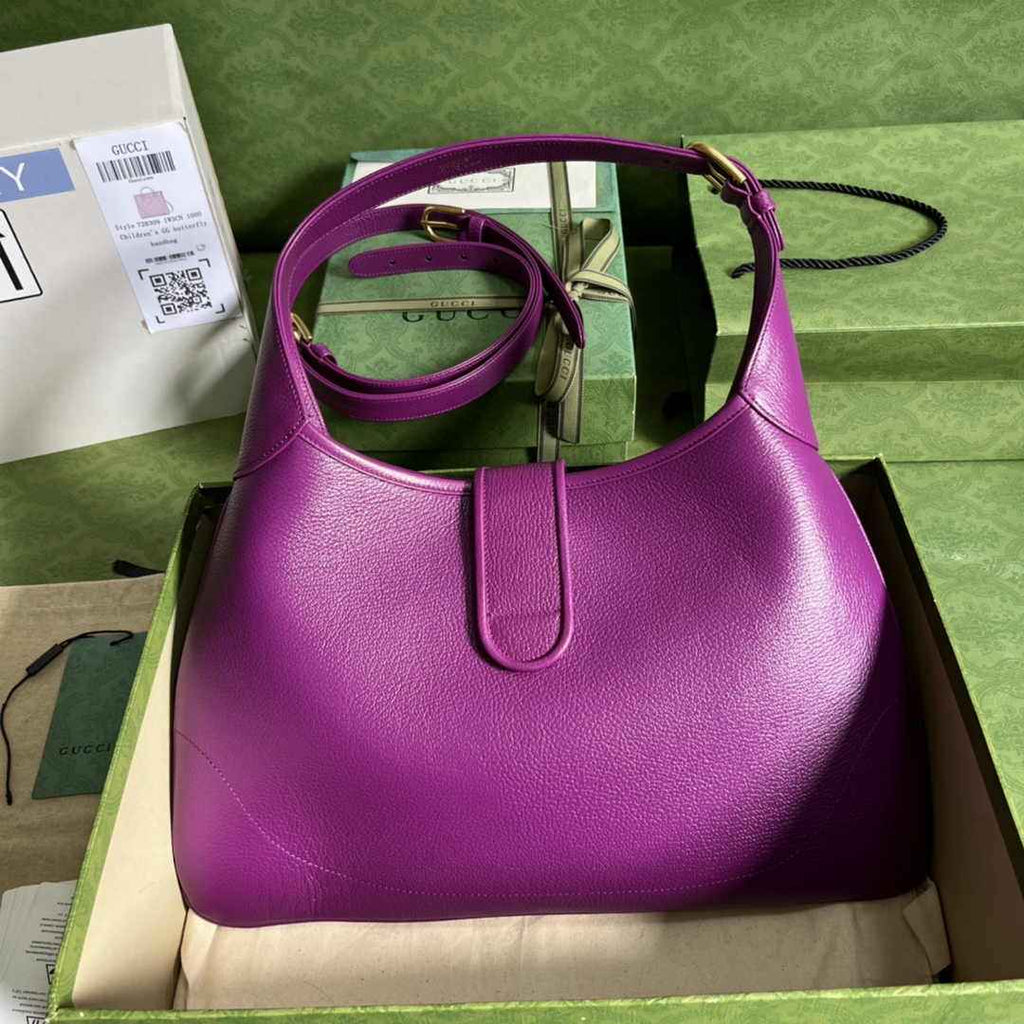 Gucci 726274 Aphrodite medium shoulder bag Purple soft leather