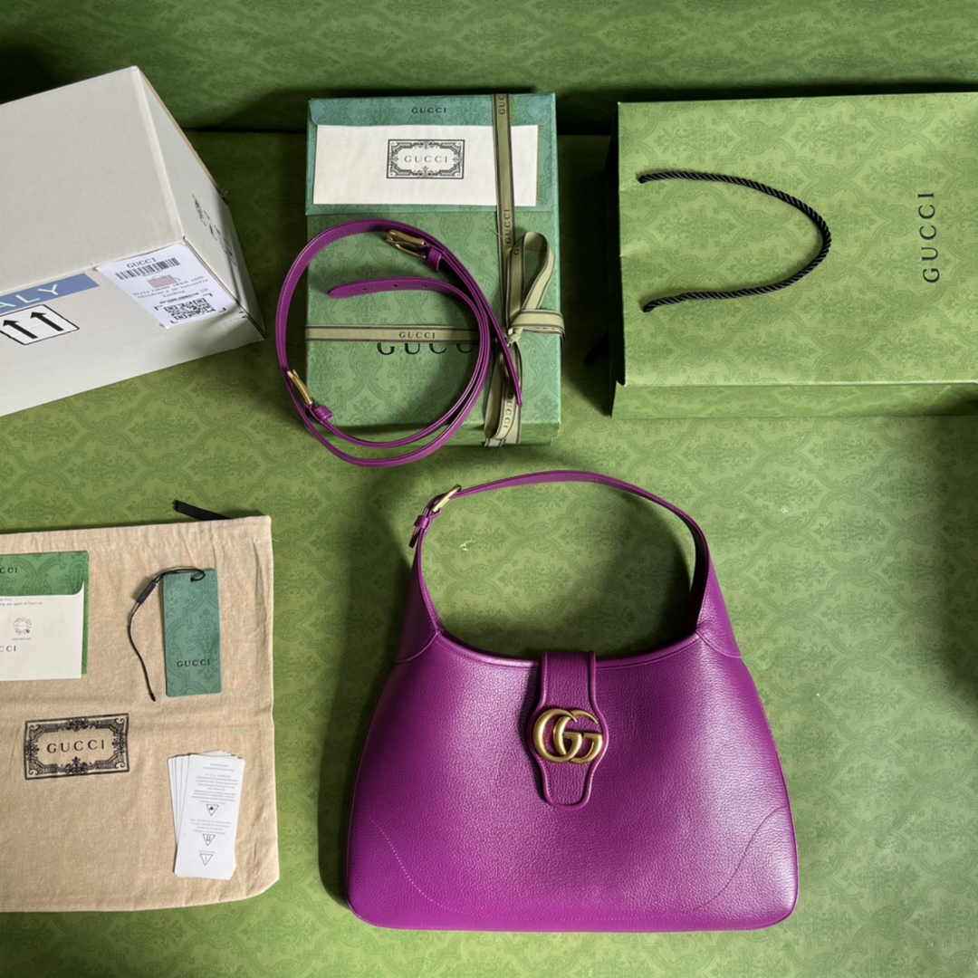 Gucci 726274 Aphrodite medium shoulder bag Purple soft leather
