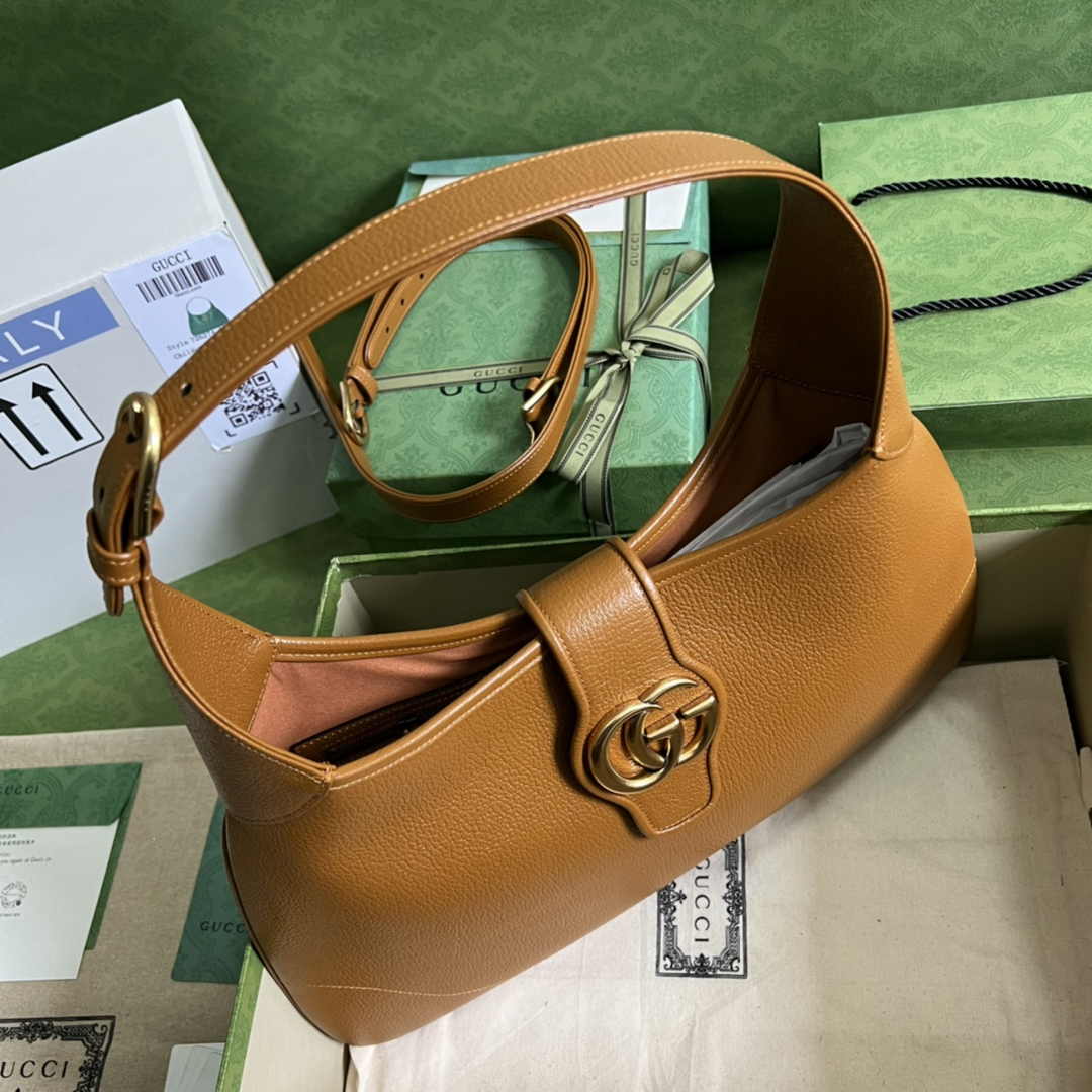 Gucci 726274 Aphrodite medium shoulder bag Tan soft leather