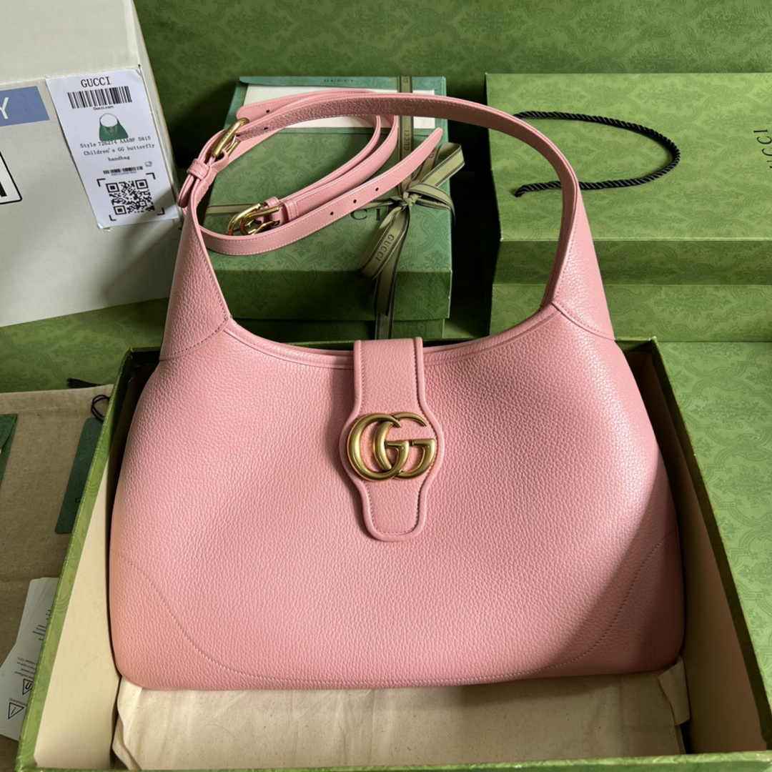 Gucci 726274 Aphrodite medium shoulder bag pink soft leather