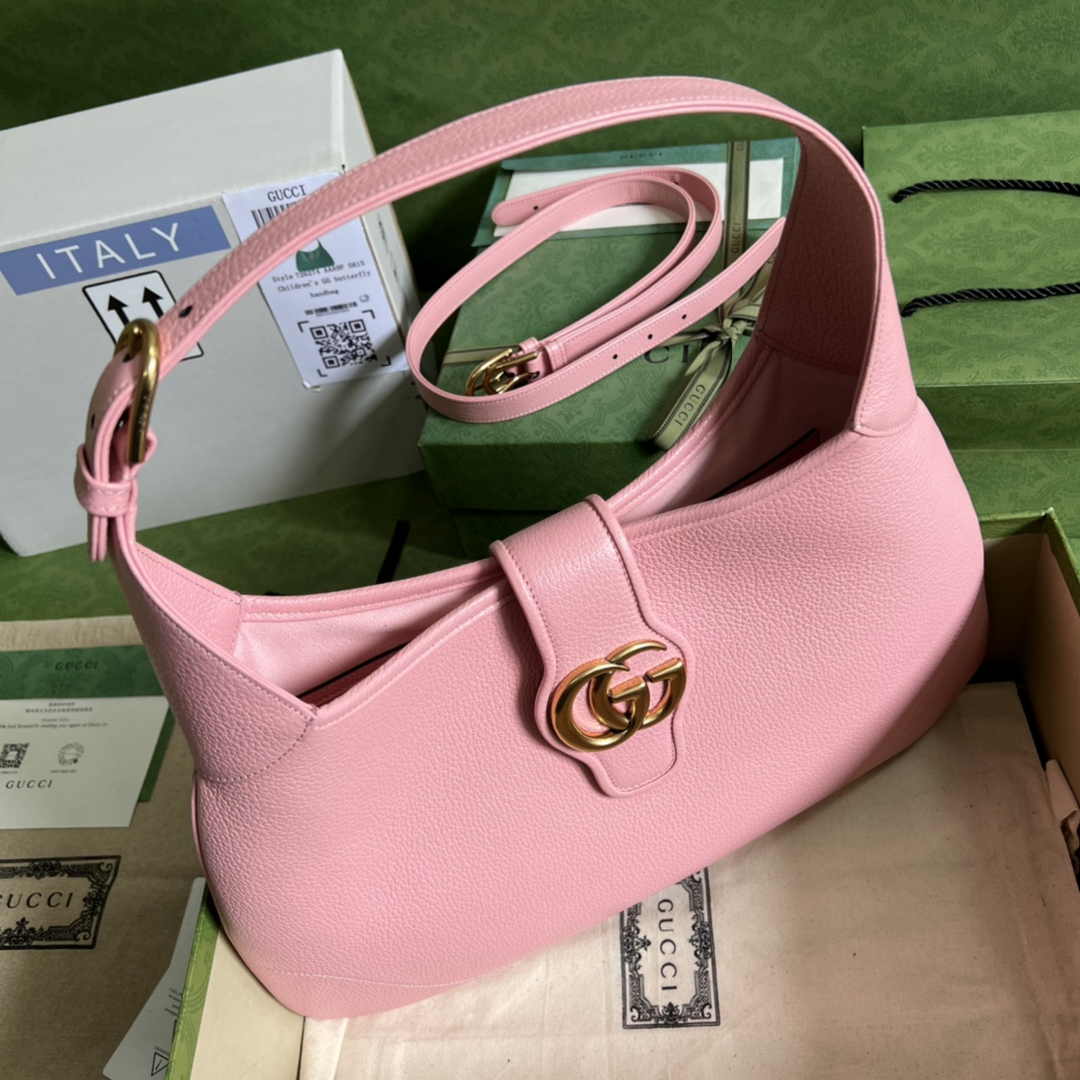 Gucci 726274 Aphrodite medium shoulder bag pink soft leather