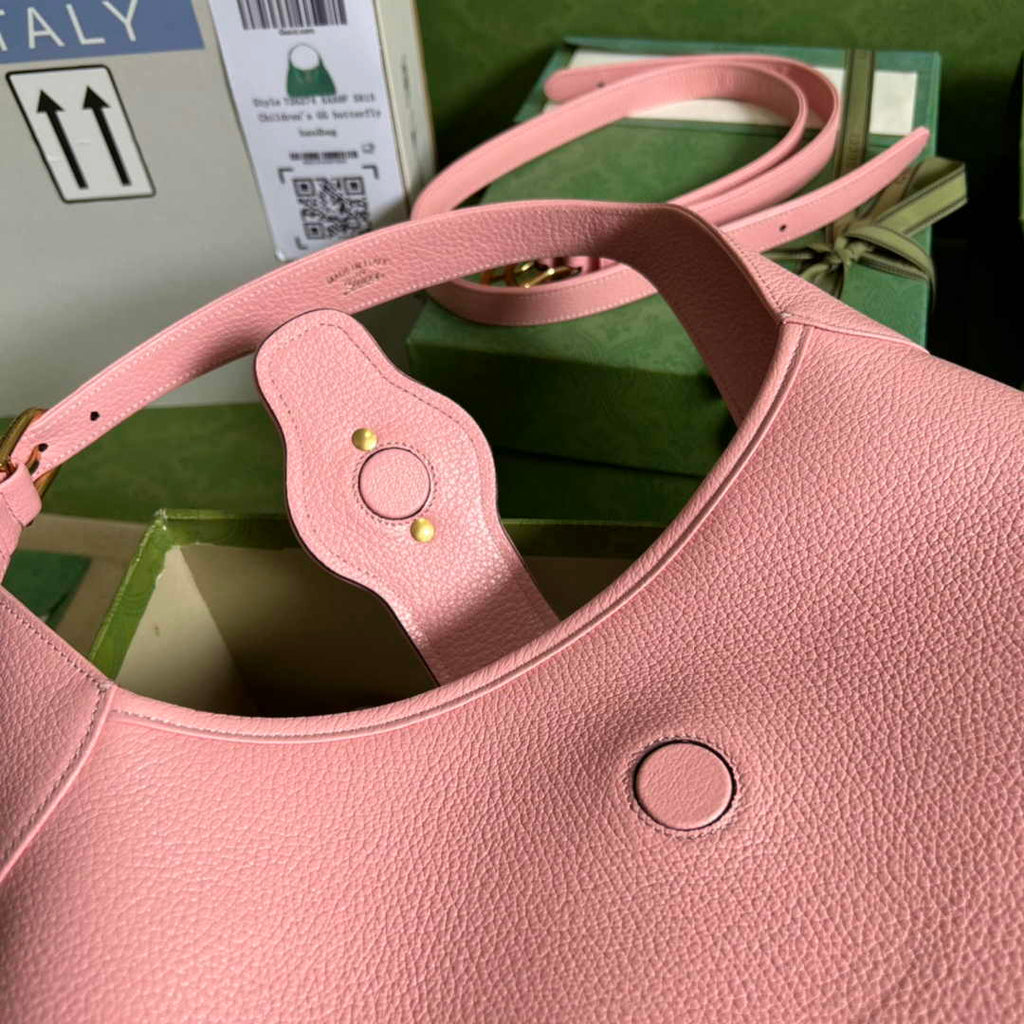 Gucci 726274 Aphrodite medium shoulder bag pink soft leather
