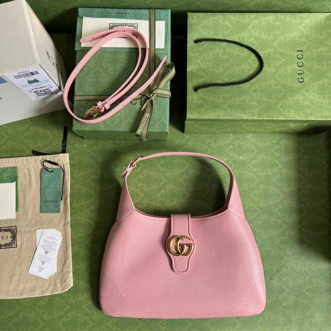 Gucci 726274 Aphrodite medium shoulder bag pink soft leather
