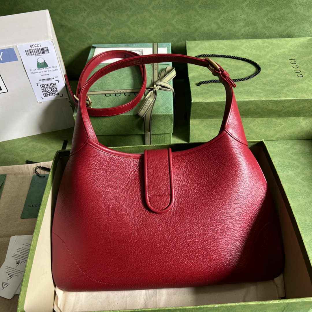 Gucci 726274 Aphrodite medium shoulder bag Red soft leather