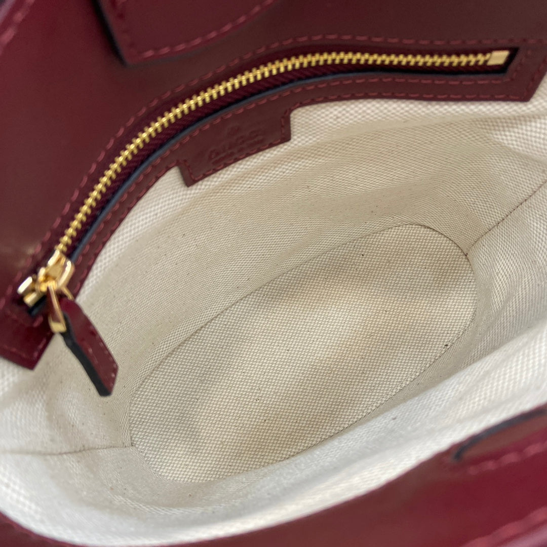 Gucci 73 mini bucket bag, 833665 in wine red leather