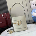 Gucci 73 mini bucket bag, 833665 in white leather