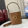 Gucci 73 mini bucket bag, 833665 in brown leather