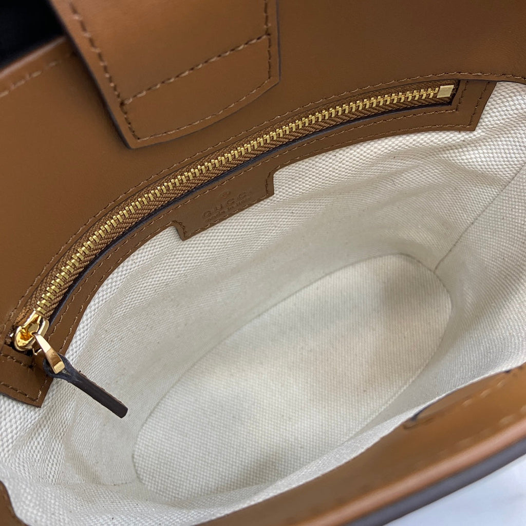 Gucci 73 mini bucket bag, 833665 in brown leather